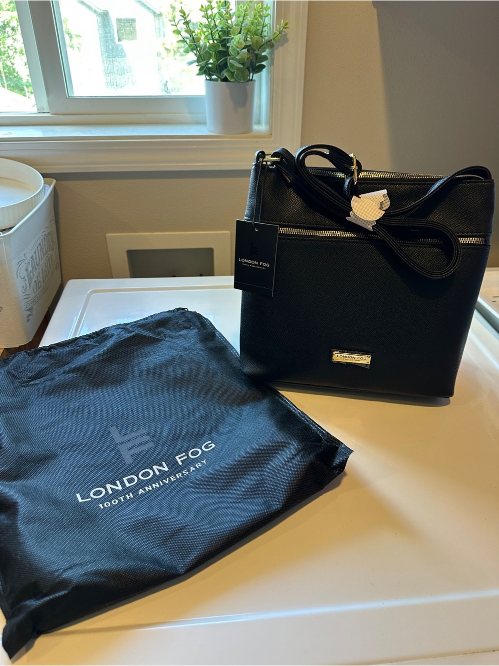 London Fog Black Crossbody Bag